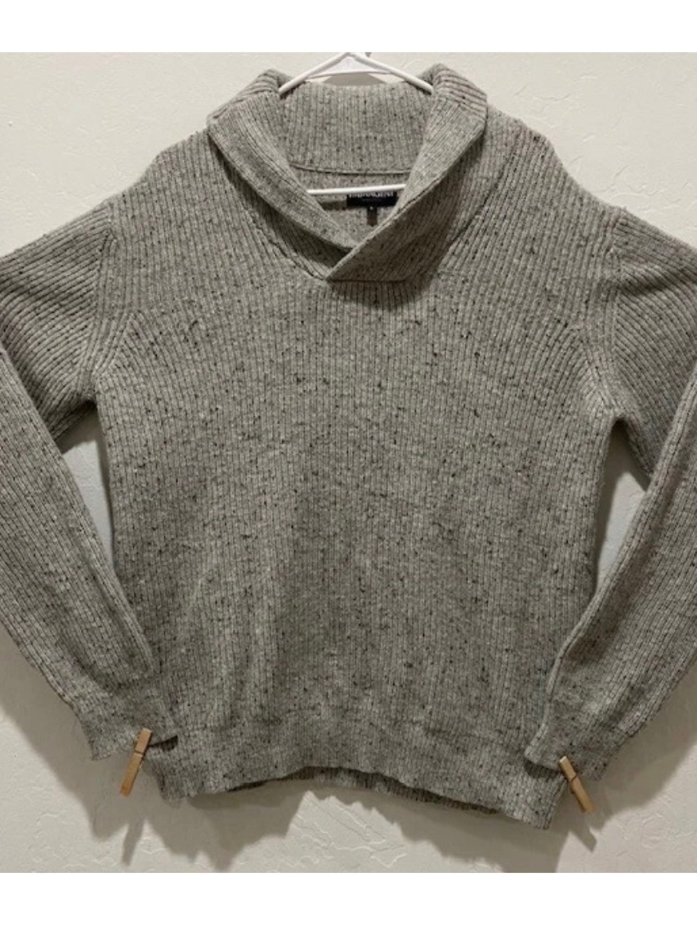 IMMAGINI Italian sweater heathered high neck light gray